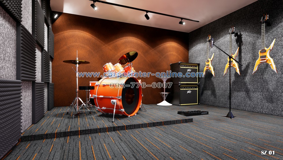 ปูพรมห้องซ้อมดนตรี รุ่น Zipline สีส้ม